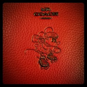 COACH Disney Red Leather Wristlet NWT